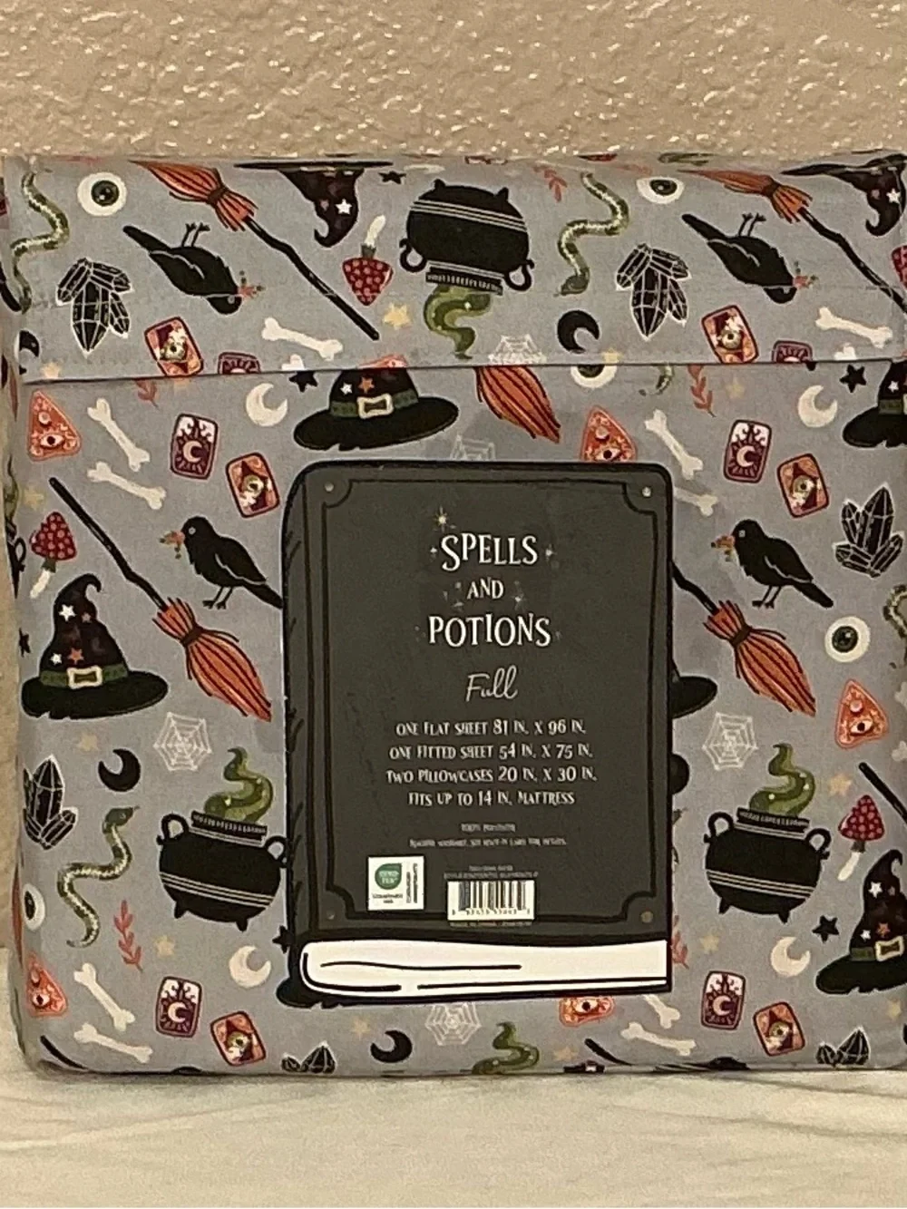 Spells and Potions Grey Halloween Witchy Full Sheet Set